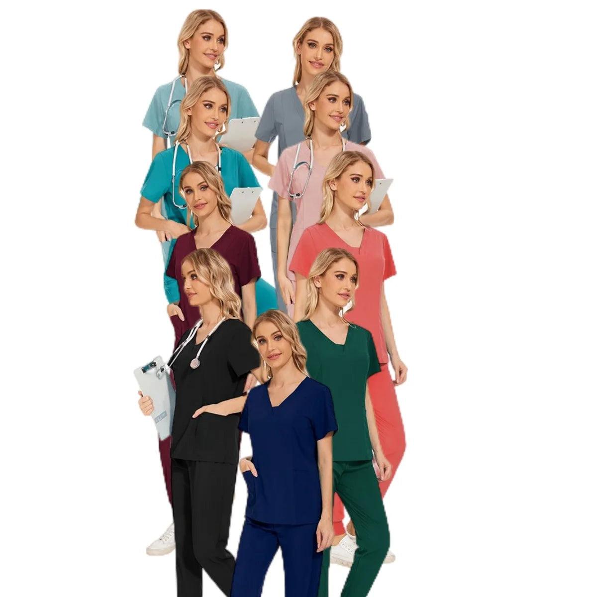 42025LW Satin Surgical Scrub Caps Medical Scrubs Wholesale Jogger Set Medical Scrubs Wholesale Nurse