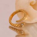 Dreamshow Jewelry New Design Adjustable Snake Ring 18k Gold Plated Stainless Steel Adjustable Rings for Women