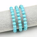 Natural Stone Bracelets Healing Crystal 8mm 7A Blue Stabilized Turquoise Beaded Bracelet Wristband Jewelry