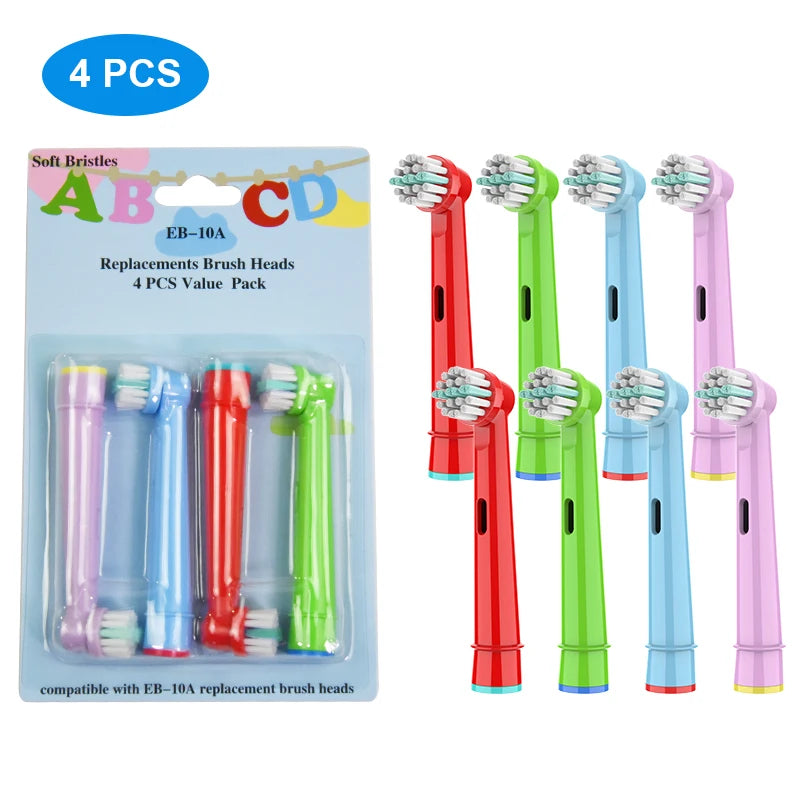 4 Pcs Soft Bristles Kids Replacement Toothbrush Head E B-10 a for Children Toothbrush Cleaning