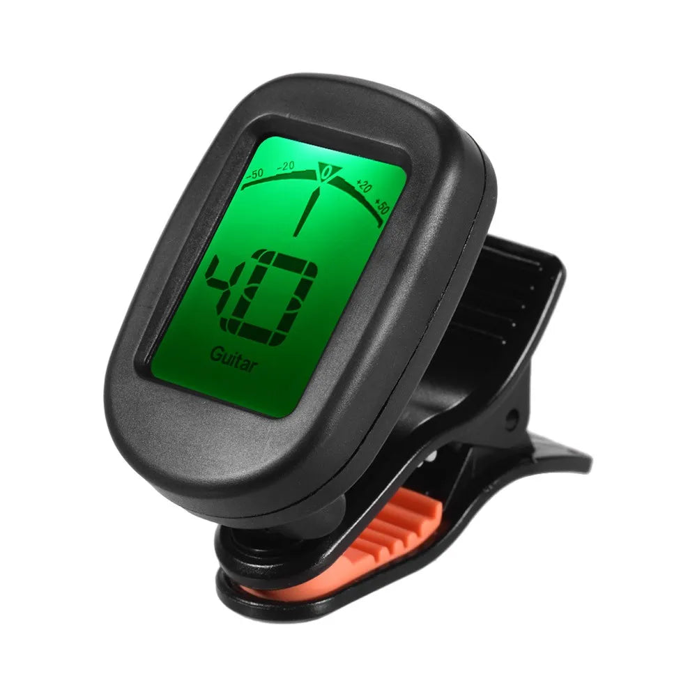 Digital Tuner Clip-On Design LCD Display Vibration Tuning Tuners for Guitar/ Bass/ Violin/ Ukulele/ Banjo/ Chromatic/ F Key/ B F