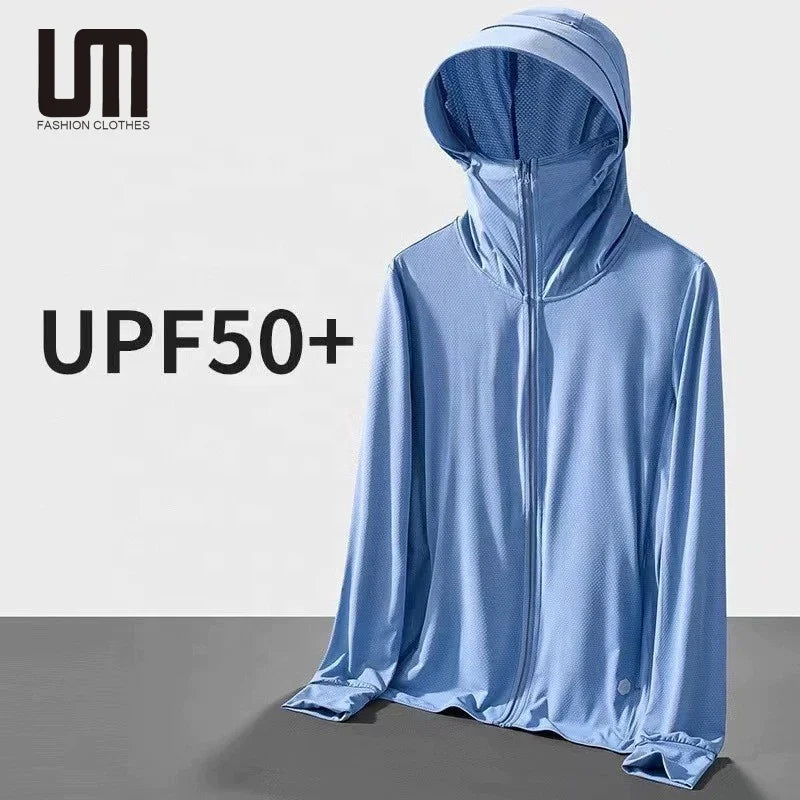 Liu Ming 2025 Summer New Men Ice Silk Sunscreen Jacket Thin Breathable Outdoor Fishing Windbreaker