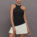 BNICE Elegant Golf Dress Contrast Color Tennis Wear Women Fashion Workout Outfit Sleeveless Tennis Skirt Quick Dry Tennis Dress