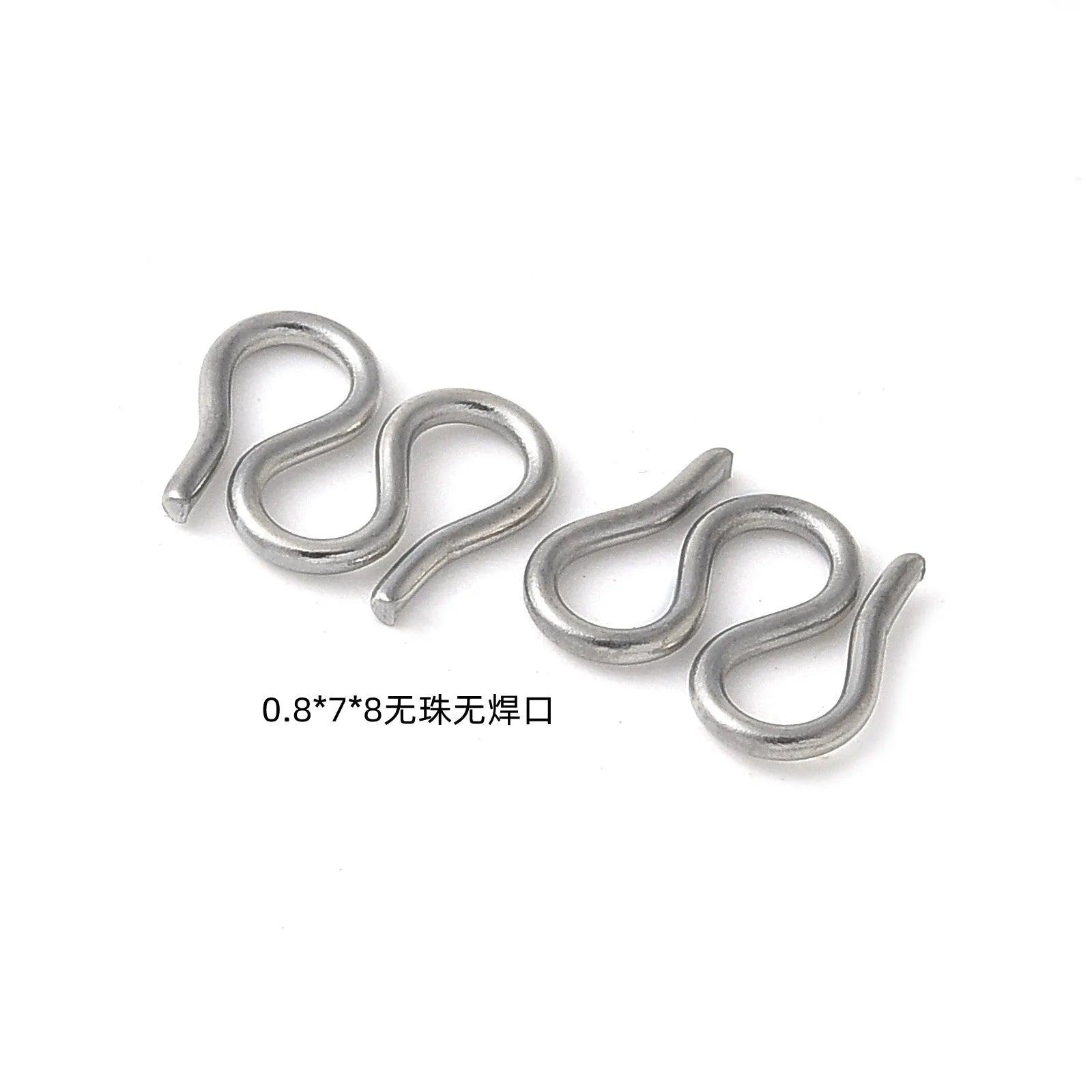 Jewelry Making Pendant Accessories DIY Stainless Steel Pave Charm Loops with Curved Bar Rings Connector for Permanent Bracelet