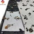 New 3D Flower Mesh Embroidery Beaded Tulle Lace Fabric With Sequins Luxury Velvet French Net Lace Fabric for Bridal Party Dress