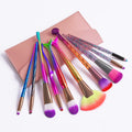 New 10 Pcs Multi-color Mermaid Makeup Brush Set With Makeup Brush Bag Cosmetic Tools Gift Girls Beauty Products
