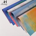Best Selling  Van Gogh Oil Painting Christmas Birthday Valentine's Day Bouquet Rose Wrapping Paper
