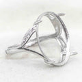 Sterling Silver 11*13/14*19/15*20/16*24/17*21mm Semi Mount Ring Empty Support Blank Setting Without Center Stone for DIY Inlay