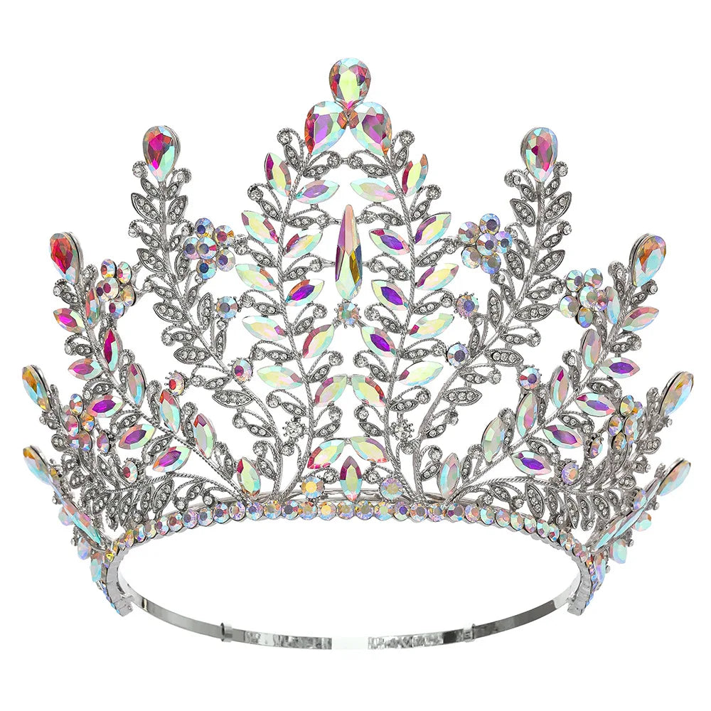New Beauty Contest Pageant Champion Crown Stage Show Baroque Queen Party Round Gemstones Crown