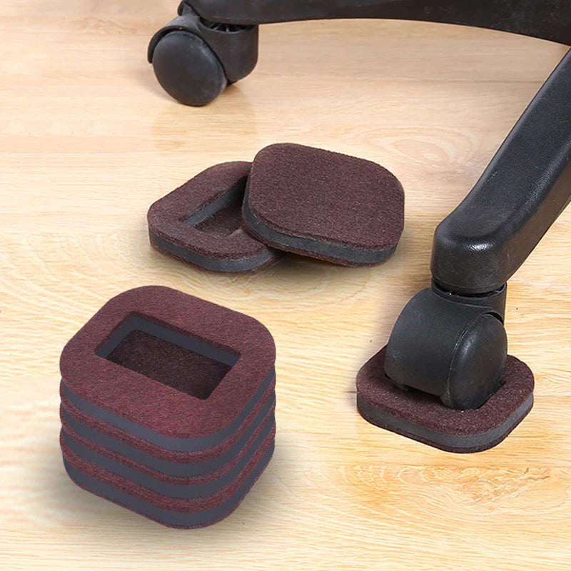 Furniture Hardwood Sliders Pads Black+Brown 3.5inch Eco-friendly Durable Caster Cups for Hardwood Floors Prevents Scratches