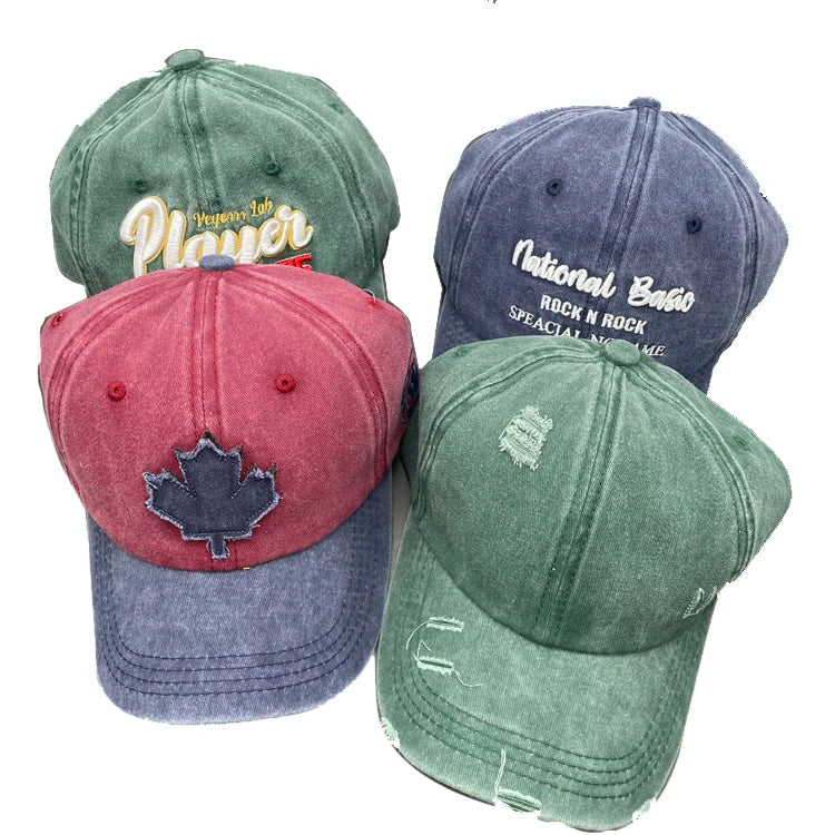 Custom Vintage Washed Cotton Embroidered Baseball Cap Female Students Soft Baseball Caps