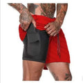 Rainbow Spray Men's Double-layer Sports Shorts Running Fitness Quick-drying Casual Fashion Solid Color Basketball Shorts for Men