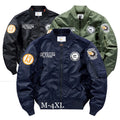 2022 Spring Men's Plus Size Zipper Tiger Embroidery NASA Patches Waterproof Breathable Bomber Windbreaker Jacket OEM