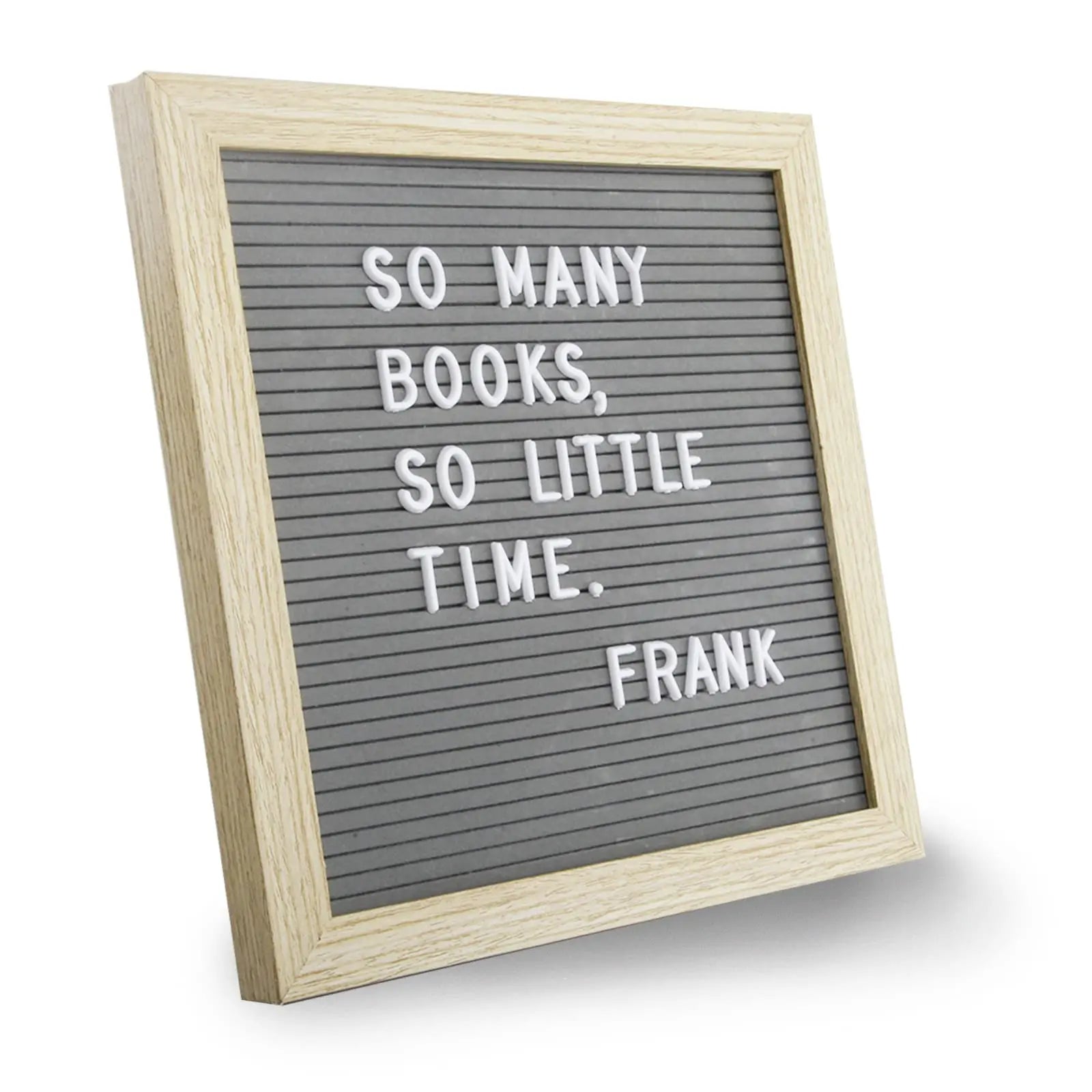 Free Standing Modern Gray Wooden Message Board 10x10 Inch Changeable Crystal Felt Wall Mount Wood Frame Party Decor Easter