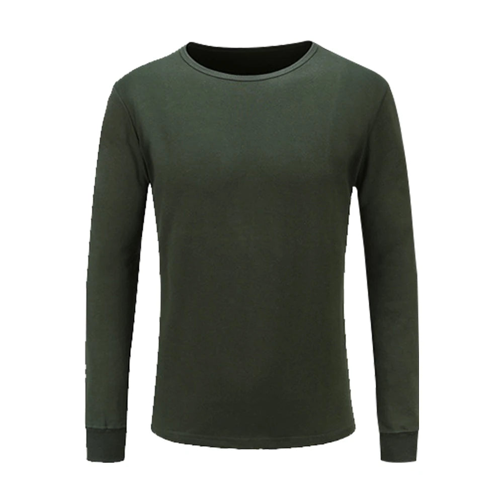 Wholesale 2 Piece Long Johns Thermal Underwear Men 100 Cotton Crew Neck Long Johns Fashion Style