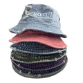 Custom Vintage Washed Denim Bucket Hat Distressed Trendy Style Embossed Letter Pattern 100% Cotton for Travel Casual Daily Wear
