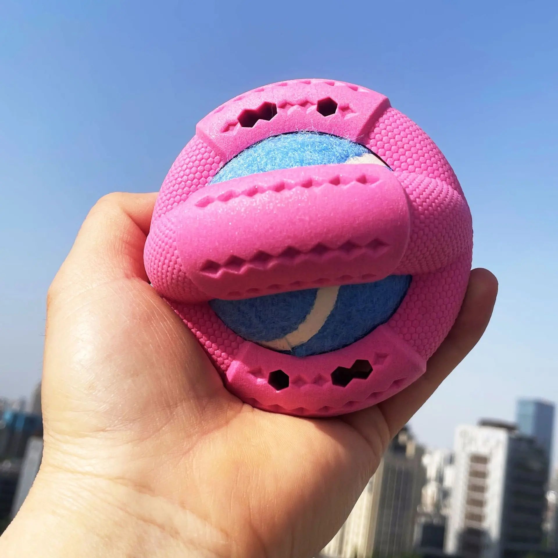 Tough Dog Chew Tennis Ball Toy Outdoor Pet Training Ball Funny Tooth Cleaning Pet Ball Bite-resistance Interactive Dog Toy