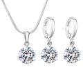 2022 Luxury Drop Necklace and Pendant Earring Set Party Gifts Zircon Crystal Jewelry Set for Ladies and Girls