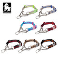 Turelove Wholesale Heavy Duty Stainless Steel Movable Chain Dog Collar Nylon Reflective Outdoor Training No Pull Pet Dog Collar