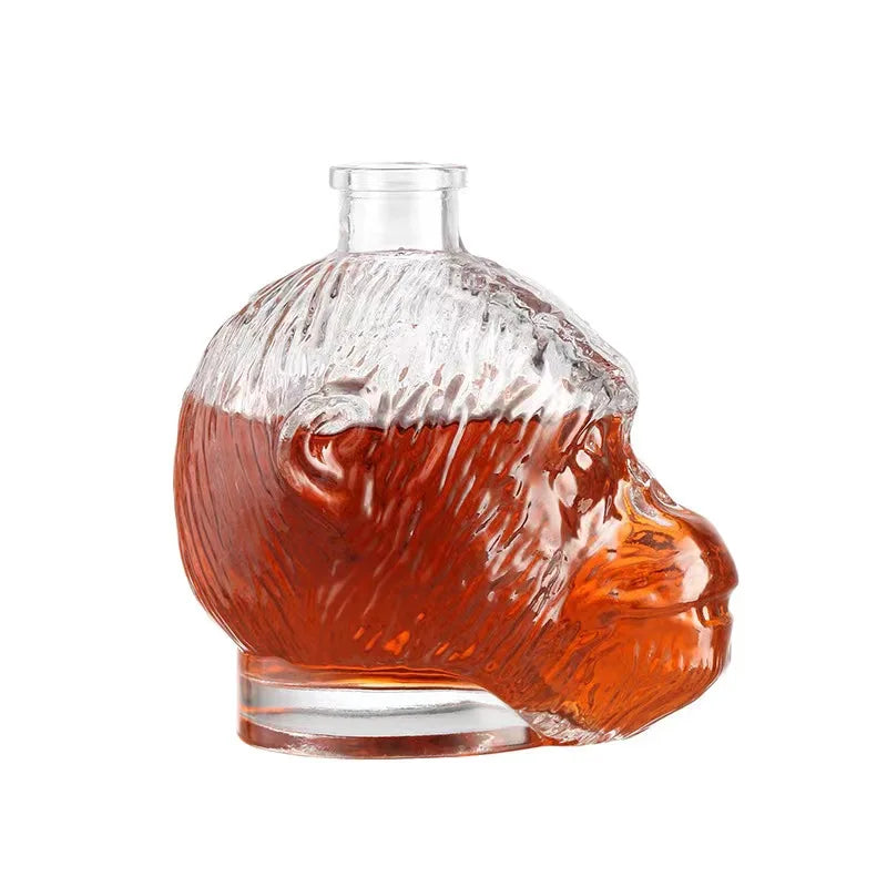 Customizable 700ml 23oz Monkey Shape Spirits Beverage Glass Bottle Cork Cap Creative Hard Liquor Alcoholic Beverage Storage