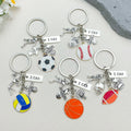 Sports Keychain Set  Alloy Football Basketball Keyring Fan Souvenir Gift Volleyball Baseball Pendant for Athletes & Supporters