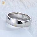 925 Sterling Silver 6mm Width Plain Wedding Ring Band for Man Moissanite Wedding Ring Band