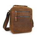 BEARKY Large Capacity Retro Leather Crossbody Bag for Men Casual Fashion Solid Color Shoulder Strap Women's Messenger Bag Travel