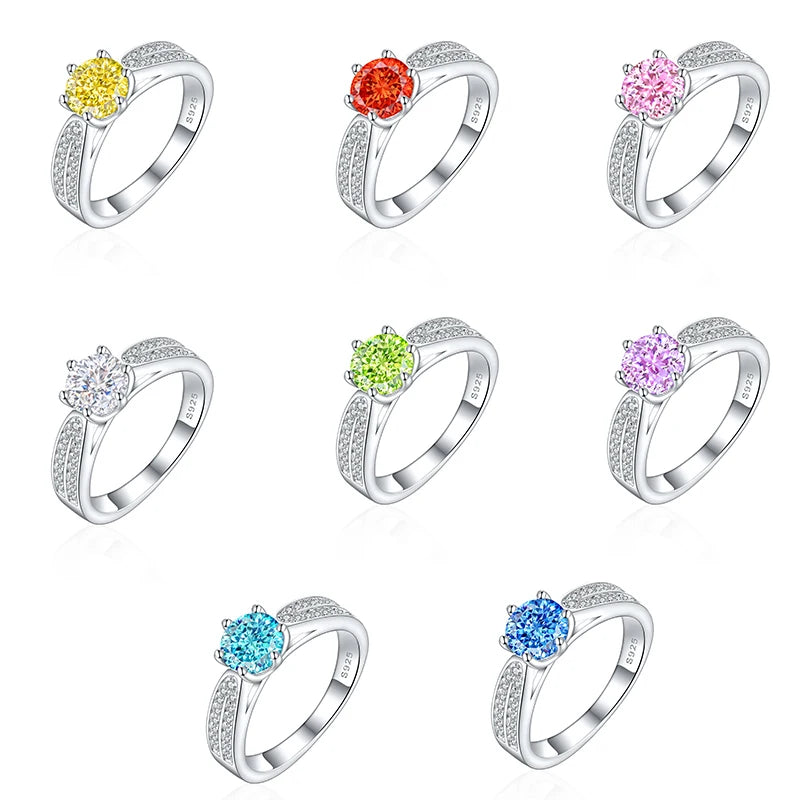 Latest Design Rhodium Plated CZ Stones Women Promise Wedding Silver Rings Factory Direct Sale Band Eternity Fine Jewelry MegaBDM