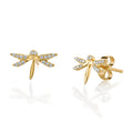 LOZRUNVE 925 Sterling Silver Gold Dragonfly Cute Animal Stud Custom Women Earrings