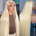 613 Blonde Colored Wig 13x4 Transparent Lace Frontal Wig Human Hair Pre Plucked Peruvian Raw Virgin Hair Glueless Full Lace Wigs