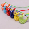 Funny Colorful Handmade Ceramic Water Bird Whistle Modern Kid Animal Shaped Toy for Home Decor Party Favor Gift