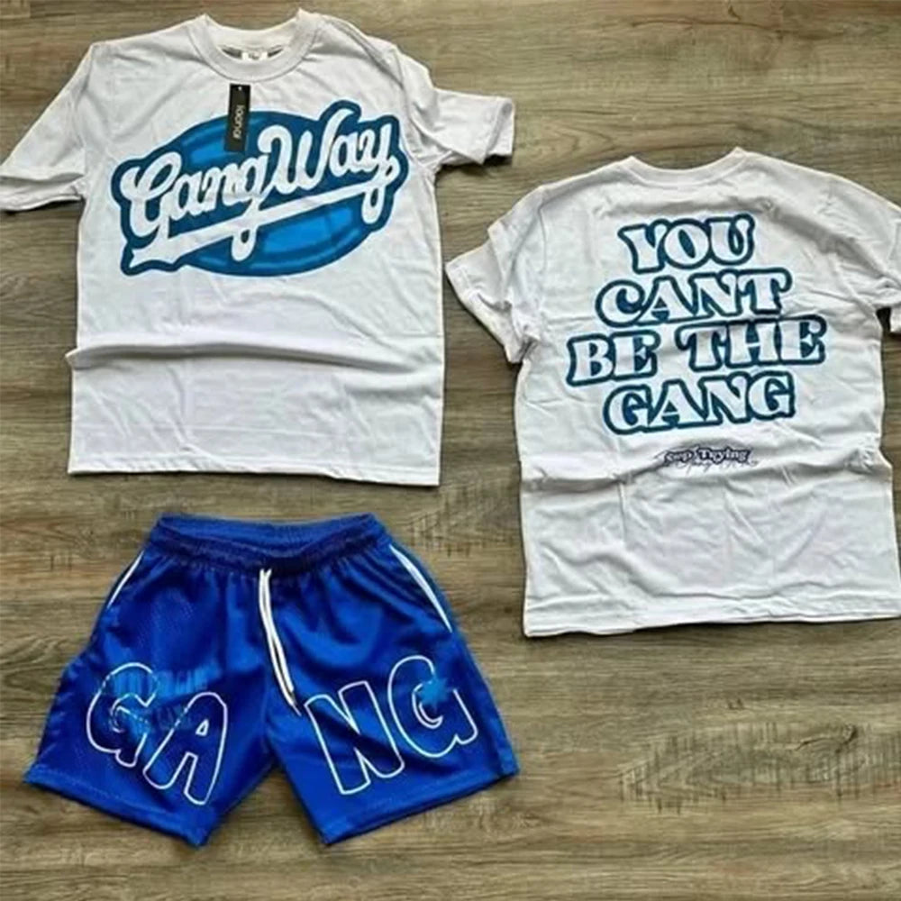 DCY 2026 Men's Summer Casual Knitted Breathable Tracksuit Shorts Set Jogging Suit Heavyweight Quick Dry Letter Pattern
