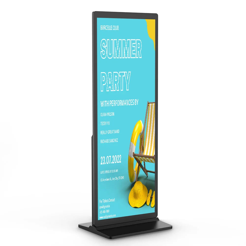 Smart Indoor Digital Advertising Totem 4K UHD Android System Multi-Touch Screen for Shopping Malls Hotels Elevator Lobbies