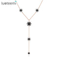 LUOTEEMI Chain Necklaces Trendy Dainty Star Pendant Women Jewelry Rose Gold Necklace Charm