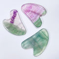 Huiying Certificated Face Fluorite Heart Shape Gua Sha Scraping Tool Genuine Stone