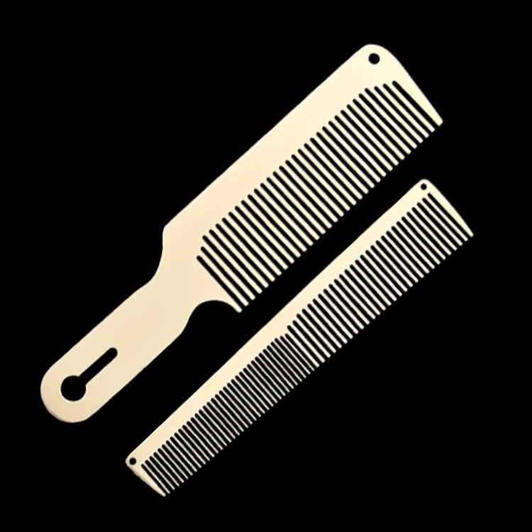 Ultra-Thin Eco-friendly Stainless Steel Barber Shop Hairdressing Comb Flat Style Plastic Handle Special Electroplated Home