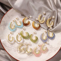 VKME Vintage Style C Design Acrylic Resin Pearl Earrings for Women Jewelry