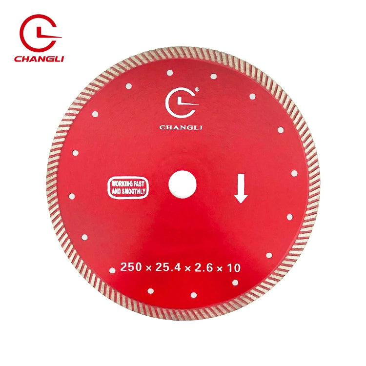 HOT Press 250mm Diamond Cutting Disc for 10inch Saw Blade-High Speed Smooth Edge Dry Cutting for Granite/Concrete/Asphalt 3-Year