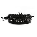 Fashion Gold Bracelet Men Set Roman Numerals Engraved Bangle CZ Crown Woven Men Crown Bracelet