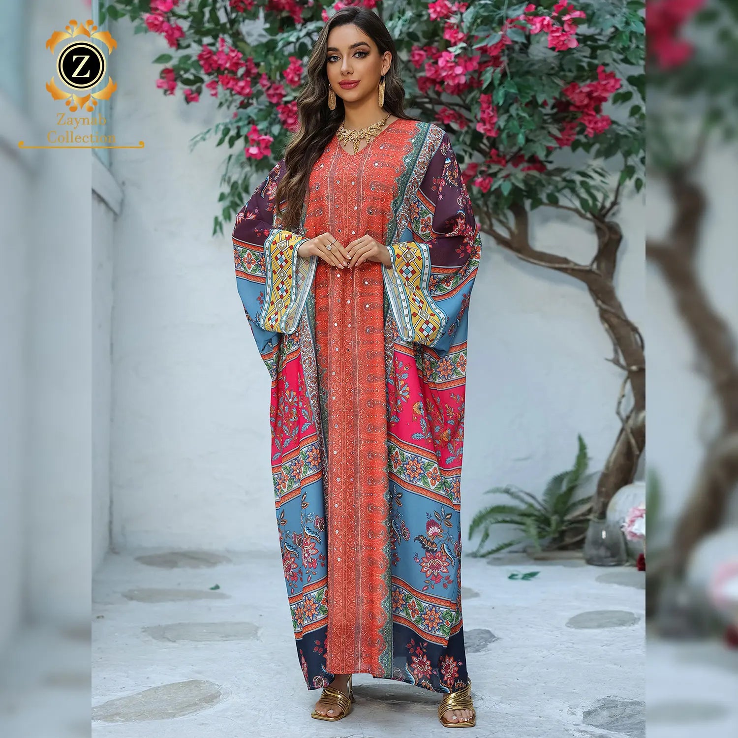 Zaynab Women Muslim Dress Dress Dubai Moroccan Clothing Qatar Abayas Islamic Clothing Abayaset Elegant Abaya