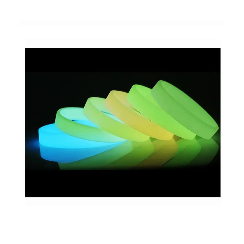 Eco-friendly Luminous Small Present Thin Blank Embossed Silicone Wristband Basketball Wrist Band Bracelet for Men Women Workout
