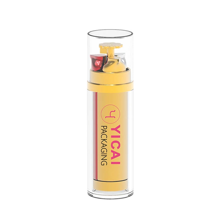 Compostable Pla Color Plastic Cosmetic Gold White 45ml Acrylic Airless Pump Bottle Packaging DUAL Cream Container
