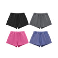 2026 Hot Spicy Girls Cotton French Terry Sweat Shorts Loose Raw Edged Acid Wash Vintage Tshirts and Shorts Set for Ladies