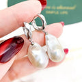 E1782 Baroque  DIY Natural Freshwater Pearl Charm Earrings Mounting Accessory 925 Sterling Silver Gold Plated  Jewelry for Women