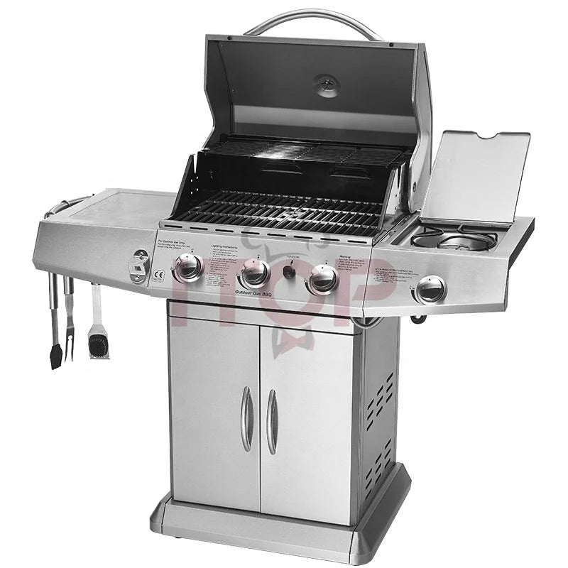 Restaurant BBQ Grill 4 Burners Propane BBQ Gas Grill Barbecue Grill Machine With CE Home Barbecue Machine