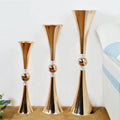 Hot Sale Luxury Vintage Gold Black Silver Trumpet Metal Tall Flower Vase Stand Wedding  Party Home Centerpieces Decoration