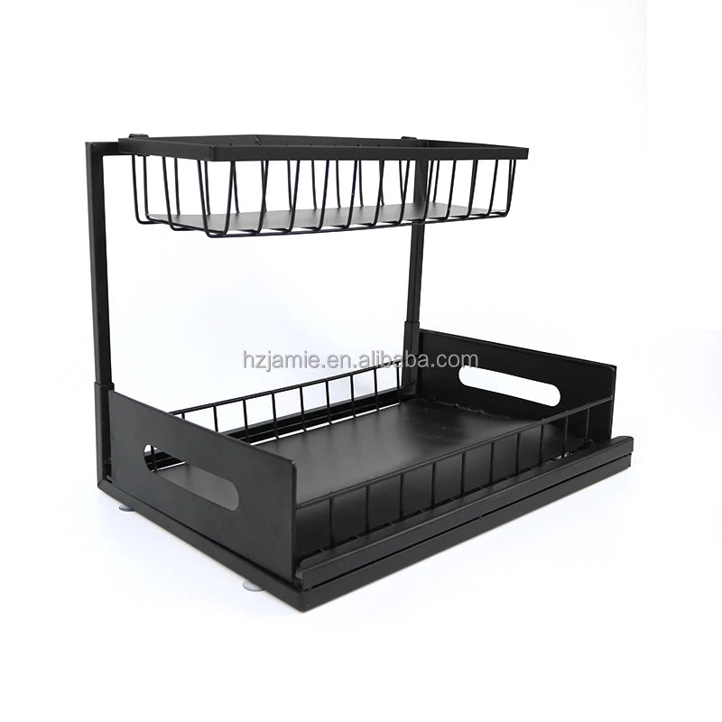 Metal Pull out Drawer Cabinet for Kitchen & Bathroom under Sink Storage Organizer for Spice Organization