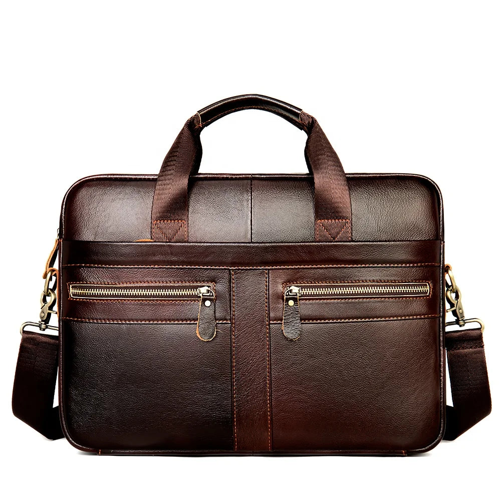 New Genuine Leather Retro Travel Business Bag Handbag Men's Computer Laptop Briefcase
