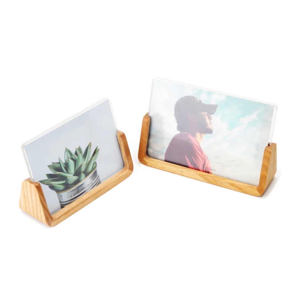 Hot Selling 3X3.5 Inch U-Shape Wooden Base Acrylic Photo Frame