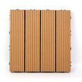 Wholesale European Brushed WPC Decking Tiles Outdoor Waterproof Interlocking Composite Flooring-Easy DIY Installation